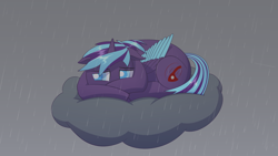 Size: 1920x1080 | Tagged: safe, artist:dark_wind, derpibooru exclusive, imported from derpibooru, oc, oc only, oc:dark wind, alicorn, pony, cloud, rain, sad, solo