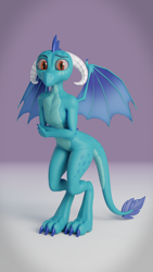 Size: 2160x3840 | Tagged: safe, artist:dieanondie, imported from derpibooru, princess ember, dragon, 3d, blender, dragoness, female, solo