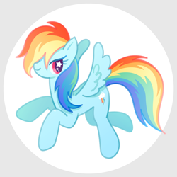 Size: 1200x1200 | Tagged: safe, artist:boon_9, imported from derpibooru, part of a set, rainbow dash, pegasus, pony, circle background, female, mare, smiling, solo, starry eyes, wingding eyes