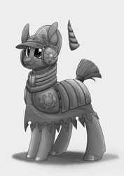 Size: 2480x3508 | Tagged: safe, artist:itstaylor-made, imported from derpibooru, oc, oc only, pony, armor, dark souls, monochrome, solo