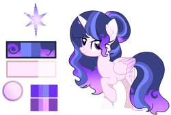 Size: 1835x1244 | Tagged: safe, artist:firegalaxysparkle, imported from derpibooru, oc, oc only, oc:galaxy ice, alicorn, pony, female, mare, offspring, parent:flash sentry, parent:twilight sparkle, parents:flashlight, reference sheet, simple background, solo, transparent background