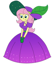 Size: 1024x1261 | Tagged: safe, artist:rarity525, imported from derpibooru, fluttershy, equestria girls, equestria girls series, holidays unwrapped, spoiler:eqg series (season 2), clothes, dress, gloves, gown, hat, simple background, solo, sun hat, transparent background