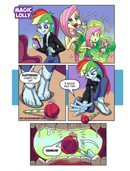 Size: 659x866 | Tagged: safe, artist:art-2u, imported from derpibooru, fluttershy, rainbow dash, comic:magic lolly, equestria girls, accidental vore, bad hygiene, candy, cellphone, drool, drool string, endosoma, feet, fetish, flutterprey, food, imminent vore, lollipop, magic, micro, mouth cam, non-fatal vore, open mouth, oral invitation, phone, preddash, saliva puddle, salivating, sandals, selfie, shrinking, slimy, taste buds, unaware, vore