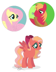 Size: 666x856 | Tagged: safe, artist:pegasister64, artist:selenaede, imported from derpibooru, big macintosh, fluttershy, oc, oc:precious, pegasus, pony, base used, bow, colored wings, female, filly, fluttermac, freckles, hair bow, male, offspring, parent:big macintosh, parent:fluttershy, parents:fluttermac, shipping, simple background, straight, transparent background, wings