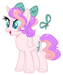 Size: 600x717 | Tagged: safe, artist:rose-moonlightowo, imported from derpibooru, oc, oc only, alicorn, pony, bow, female, hair bow, magical lesbian spawn, mare, offspring, parent:applejack, parent:princess celestia, parents:applelestia, simple background, solo, transparent background