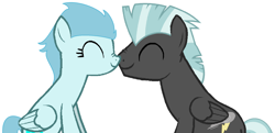 Size: 1974x952 | Tagged: safe, artist:detailedatream1991, imported from derpibooru, thunderlane, oc, oc:windy breeze, pegasus, pony, boop, canon x oc, duo, noseboop, simple background, vector, white background