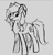 Size: 570x592 | Tagged: safe, artist:overthemaginot, imported from derpibooru, oc, earth pony, pony, bow, cowboy hat, dock, hair bow, hat, monochrome, oc name needed, oc needed, sketch, standing