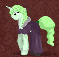 Size: 900x878 | Tagged: safe, artist:askmerriweatherauthor, imported from derpibooru, oc, oc only, oc:merriweather, pony, unicorn, clothes, dress, female, mare, solo