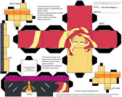 Size: 2979x2354 | Tagged: safe, imported from derpibooru, sunset shimmer, human, equestria girls, craft, cubeecraft, humanized, papercraft, printable, solo