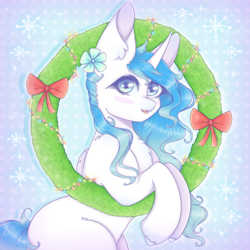 Size: 1000x1000 | Tagged: safe, artist:saltyvity, imported from derpibooru, oc, alicorn, pony, christmas, holiday, snow, snowfall