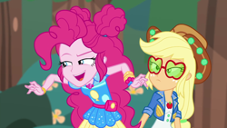 Size: 1920x1080 | Tagged: safe, imported from derpibooru, screencap, applejack, pinkie pie, accountibilibuddies, equestria girls, equestria girls series, spoiler:eqg series (season 2)