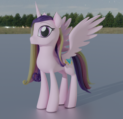 Size: 1114x1080 | Tagged: safe, imported from derpibooru, princess cadance, alicorn, pony, 3d, blender, solo, spread wings, wings