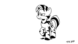 Size: 1200x675 | Tagged: safe, artist:pony-berserker, imported from derpibooru, oc, unnamed oc, pony, zebra, male, solo, stallion, suspicious, zebra oc