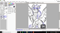 Size: 960x539 | Tagged: safe, artist:silentwolf-oficial, imported from derpibooru, screencap, twilight sparkle, alicorn, pony, female, lineart, mare, paint tool sai, raised hoof, screenshots, solo, twilight sparkle (alicorn), wip