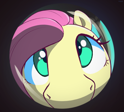 Size: 3105x2796 | Tagged: safe, artist:nookprint, imported from derpibooru, fluttershy, pegasus, pony, cute, female, fisheye lens, looking at you, looking up, mare, shyabetes, snoot, solo
