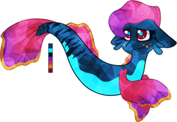 Size: 1156x797 | Tagged: safe, artist:velnyx, imported from derpibooru, oc, oc only, oc:abalone, sea pony, female, simple background, solo, transparent background