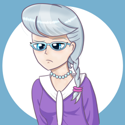 Size: 900x900 | Tagged: safe, artist:divifilly, imported from derpibooru, silver spoon, human, equestria girls, breasts, busty silver spoon, jewelry, necklace, pearl necklace, simple background, solo