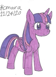 Size: 700x960 | Tagged: safe, artist:cmara, imported from derpibooru, twilight sparkle, alicorn, pony, female, mare, simple background, solo, traditional art, twilight sparkle (alicorn), white background