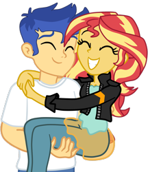 Size: 1046x1208 | Tagged: safe, artist:gmaplay, imported from derpibooru, flash sentry, sunset shimmer, equestria girls, female, flashimmer, male, shipping, simple background, solo, straight, transparent background