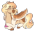 Size: 2200x2000 | Tagged: safe, artist:kikirdcz, imported from derpibooru, oc, oc only, oc:honey capuccino, pegasus, pony, female, lying down, mare, prone, simple background, solo, transparent background