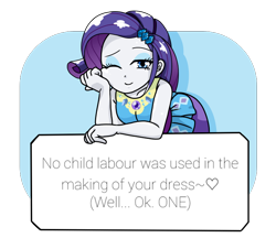 Size: 740x640 | Tagged: safe, artist:batipin, artist:pony4koma, edit, imported from derpibooru, rarity, equestria girls, equestria girls series, female, geode of shielding, implied spike, looking at you, magical geodes, one eye closed, rarity peplum dress, solo, wink