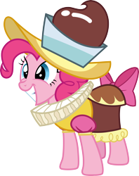 Size: 3000x3789 | Tagged: safe, artist:cloudy glow, artist:cloudyglow, imported from derpibooru, chancellor puddinghead, pinkie pie, pony, hearth's warming eve (episode), .ai available, grin, simple background, smiling, solo, transparent background, vector