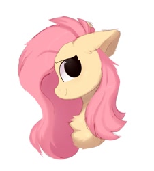 Size: 940x1042 | Tagged: safe, artist:little-sketches, artist:php146, imported from derpibooru, fluttershy, pony, bust, chest fluff, cute, ear fluff, female, mare, portrait, profile, shyabetes, simple background, solo, white background