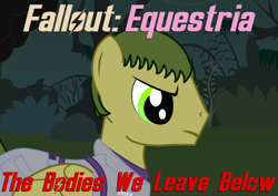 Size: 1200x850 | Tagged: safe, edit, imported from derpibooru, oc, oc:sky skiff, pegasus, fallout equestria, clothes, cover, cover art, enclave, everfree forest, fallout, fallout equestria:the bodies we leave below, grand pegasus enclave, male, males only, military, military uniform, smoke, stallion, uniform