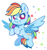 Size: 818x876 | Tagged: safe, artist:yokokinawa, imported from derpibooru, rainbow dash, pegasus, pony, chibi, female, heart eyes, looking at you, mare, simple background, solo, stars, white background, wingding eyes