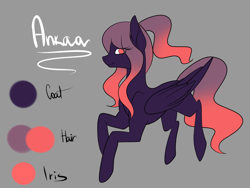 Size: 1400x1050 | Tagged: safe, artist:minelvi, imported from derpibooru, oc, oc only, oc:ankaa, pegasus, pony, female, gray background, mare, pegasus oc, reference sheet, simple background, solo, wings