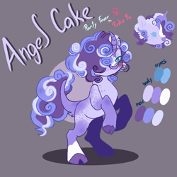 Size: 1000x1000 | Tagged: safe, artist:orphicdove, imported from derpibooru, oc, oc only, oc:angel cake, pony, unicorn, alternate universe, au:chaoticverse, offspring, parent:party favor, parent:pinkie pie, parents:partypie, solo