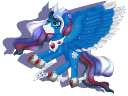 Size: 3703x2800 | Tagged: safe, artist:spokenmind93, imported from derpibooru, crystal crown, oc, pegasus, pony, detailed shading, female, flying, jewelry, mare, multi-colored mane, pegasus oc, regalia, signature, simple background, solo, speckles, transparent background, wings