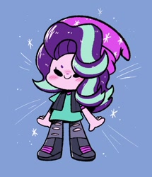 Size: 924x1074 | Tagged: safe, artist:typhwosion, imported from derpibooru, starlight glimmer, equestria girls, beanie, chibi, clothes, hat, smiling, solo