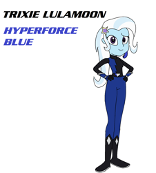 Size: 1476x1632 | Tagged: safe, artist:cam-and-sister-paint, imported from derpibooru, trixie, equestria girls, blue ranger, power rangers, power rangers hyperforce