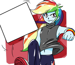 Size: 740x640 | Tagged: safe, alternate version, artist:batipin, imported from derpibooru, rainbow dash, equestria girls, belly button, female, sign, simple background, solo, template, transparent background