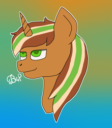 Size: 1787x2035 | Tagged: safe, artist:gamerpie, imported from derpibooru, oc, oc only, oc:chiller sway, pony, unicorn, bust, male, portrait, side view, simple background, solo, stallion