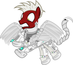 Size: 10000x8910 | Tagged: safe, artist:lincolnbrewsterfan, derpibooru exclusive, imported from derpibooru, oc, oc only, oc:lighthooves, cyborg, earth pony, pony, fallout equestria, fallout equestria: project horizons, absurd resolution, artificial wings, augmented, concerned, cyberpunk, dart launcher, do not want, fanfic art, flying, level 4.5 (light model) (project horizons), male, simple background, solo, stallion, transparent background, vector, wings