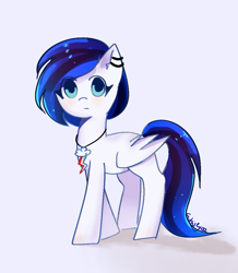 Size: 841x964 | Tagged: artist needed, safe, imported from derpibooru, oc, oc only, oc:foorie, pegasus, pony, derpibooru community collaboration, 2021 community collab, ear piercing, earring, female, jewelry, looking at you, mare, piercing, simple background, white background