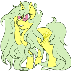 Size: 891x891 | Tagged: safe, artist:denali, imported from derpibooru, oc, oc only, oc:lemon breeze, pony, unicorn, female, simple background, solo, transparent background