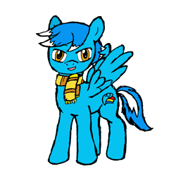 Size: 3168x3264 | Tagged: safe, artist:rrrrrainbow, artist:seaice, imported from derpibooru, oc, oc only, oc:seaice, pegasus, pony, derpibooru community collaboration, 2021 community collab, clothes, male, not spring rain, scarf, simple background, solo, stallion, transparent background, wings
