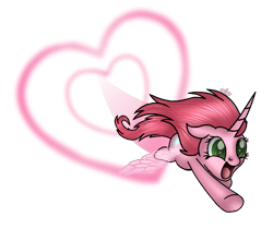 Size: 1083x911 | Tagged: safe, artist:muhammad yunus, artist:tanahgrogot, imported from derpibooru, alicorn, pony, aelita schaeffer, code lyoko, female, happy, heart, implied princess cadance, mare, open mouth, simple background, smiling, solo, transparent background, wings