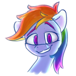 Size: 3000x3000 | Tagged: safe, artist:packy paca, imported from derpibooru, rainbow dash, pony, bust, raised eyebrow, simple background, smiling, transparent background