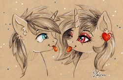 Size: 1024x671 | Tagged: safe, artist:lailyren, imported from derpibooru, oc, oc only, pony, unicorn, :p, duo, tongue out