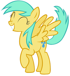 Size: 2350x2551 | Tagged: safe, artist:tardifice, imported from derpibooru, sunshower raindrops, pegasus, pony, ^^, eyes closed, female, high res, mare, raised hoof, simple background, smiling, solo, transparent background