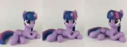 Size: 5184x1920 | Tagged: safe, artist:sparkle257, imported from derpibooru, twilight sparkle, pony, unicorn, craft, female, irl, lying down, mare, photo, prone, sculpture, solo, traditional art, unicorn twilight
