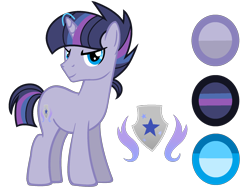 Size: 2150x1680 | Tagged: safe, artist:stellamoonshine, artist:stellamoonshineyt, imported from derpibooru, flash sentry, twilight sparkle, oc, oc only, oc:starline sentry, pony, unicorn, female, flashlight, male, offspring, parent:flash sentry, parent:twilight sparkle, parents:flashlight, shipping, simple background, solo, stallion, straight, transparent background