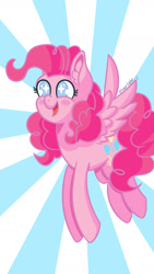 Size: 899x1599 | Tagged: safe, artist:starlight-j, imported from derpibooru, pinkie pie, pegasus, pony, race swap, smiling, solo