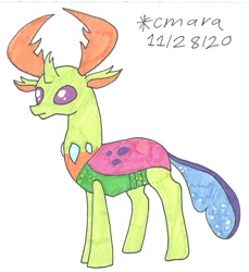 Size: 1064x1164 | Tagged: safe, artist:cmara, imported from derpibooru, thorax, changedling, changeling, king thorax, male, simple background, solo, traditional art, white background