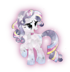 Size: 7000x7242 | Tagged: safe, artist:lincolnbrewsterfan, derpibooru exclusive, imported from derpibooru, rarity, crystal pony, pony, unicorn, crystallized pony, female, glow, glowing, gradient hooves, gradient mane, mare, rainbow power, rainbow power-ified, simple background, solo, transparent background