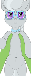 Size: 914x2194 | Tagged: safe, artist:happy harvey, edit, imported from derpibooru, silver spoon, oc, oc:anon, earth pony, human, pony, belly button, drawn on phone, female, filly, glasses, holding a pony, jewelry, looking at you, male, necklace, phone drawing, simple background, smiling, smiling at you, transparent background
